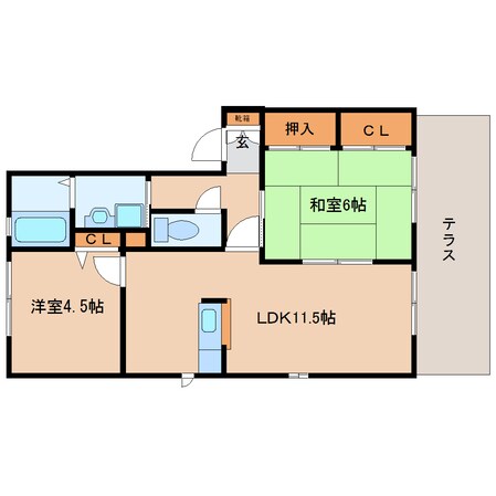 大和西大寺駅 バス10分  平城中山西口下車：停歩2分 1階の物件間取画像